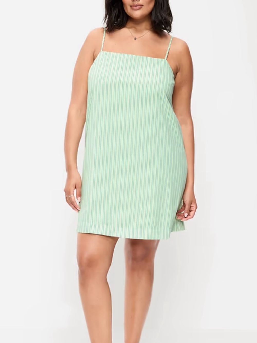 Old Navy Mint Green Striped Spaghetti Strap Mini Shift Dress